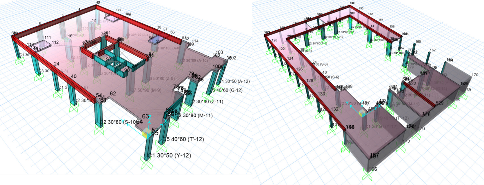 Modern building with triangular design
